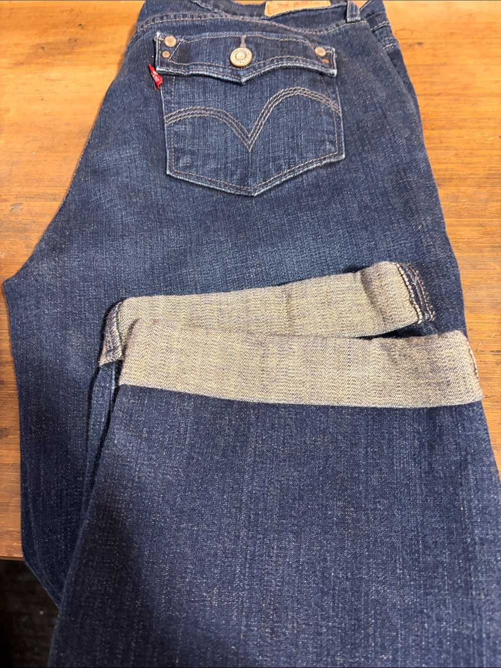 Levi's Men’s Slim Straight Jeans in Dark Blue Denim